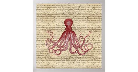 Vintage octopus poster | Zazzle