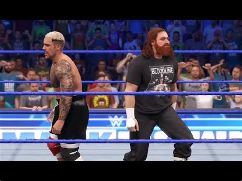 Wwe K Ricochet Madcap Moss Vs Sami Zayn Solo Sikoa Smackdown