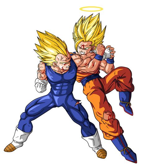 Goku VS Majin Vegeta by BardockSonic on DeviantArt