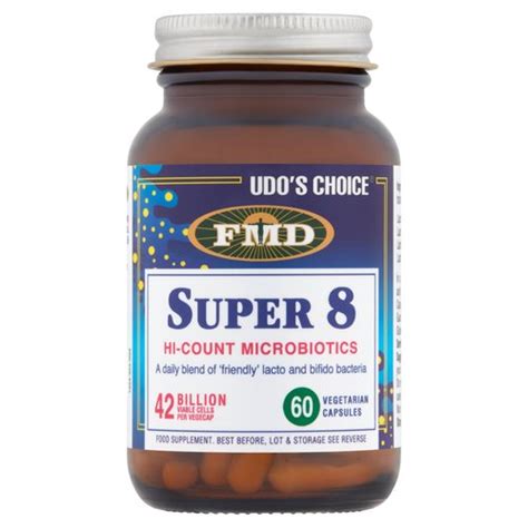 FMD Udo S Choice Super 8 Hi Count Microbiotics 60 Vegetarian Capsules