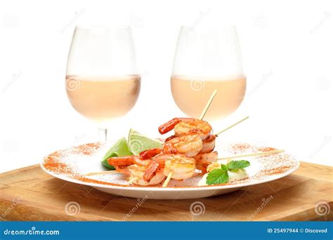 Fried King Prawns Served In Plate Stock Photo Image Of Fried Lime