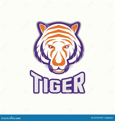 Simple And Unique Tiger Head With Serious Face And Attractive Motive