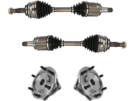 Front CV Axle And Wheel Hub Bearing Assembly Kit 4 Piece Compatible