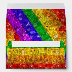 Rainbow Glitter Gay Pride Coming Out Party Envelope Zazzle