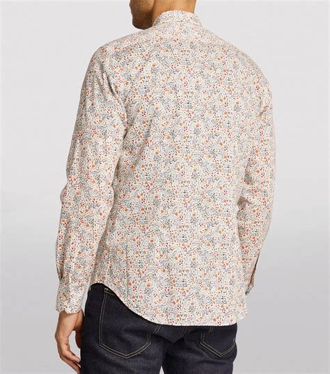 Mens Paul Smith Beige Cotton Floral Shirt Harrods UK