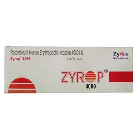 Zyrop Recombinant Human Erythropoietin Injection Zydus At Rs 242piece