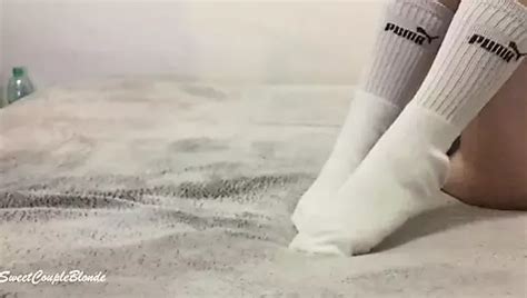 Sexy Blonde In Long Socks You Need To See It Miley Grey Xhamster