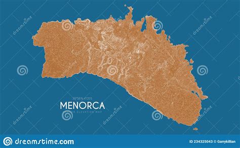 Mappa Topografica Della Spagna Delle Isole Menorca Baleari Mappa Di