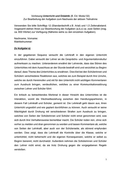 Nachweis Aktive Teilnahme Sommersemester 2020 Pdf Vorlesung