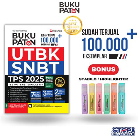 Jual Buku Paten Utbk Snbt Tps Tes Potensi Skolastik Utbk Snbt