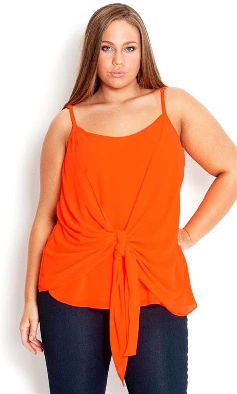 City Chic Col Pop Strappy Top Womens Plus Size Fashion Plus Size