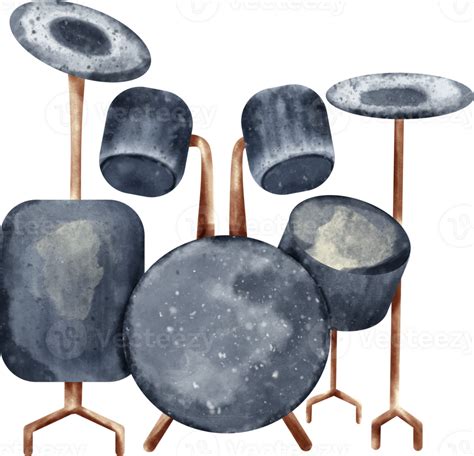 Watercolor Drum Music Instrument Png