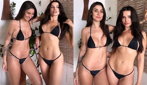 Musas Juliette e Bianca Andrade posam juntas combinando biquíni