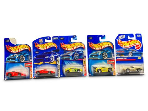 Five Ferrari Enzo Ferrari Modena And Ferrari Testa Rossa Toy Cars By Hot Wheels