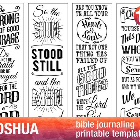 Joshua Bible Journaling Printable Templates Illustrated Etsy