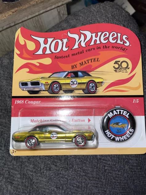 HOT WHEELS PREMIUM 50th Anniversary 1 5 68 Cougar Avec Bouton Collector EUR 11 14 PicClick FR