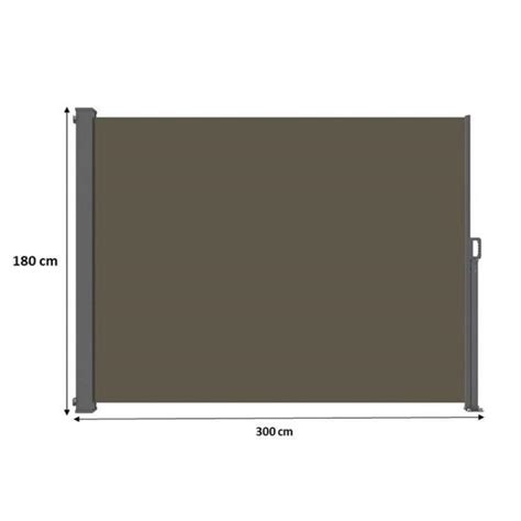 Paravent rétractable brise vue occultant extérieur PHOENIX 180x300 cm Taupe