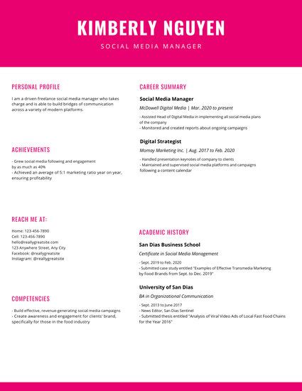 Customize Colorful Resume Templates Online Canva