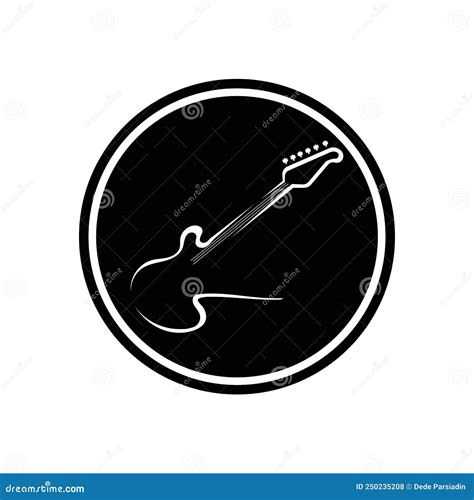 Simple Guitar Music Logo Vector Illustration Stock Vector