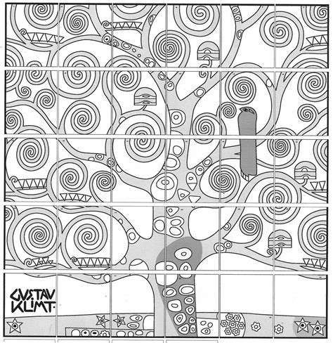 Gustav Klimt Tree Of Life Coloring Sheet