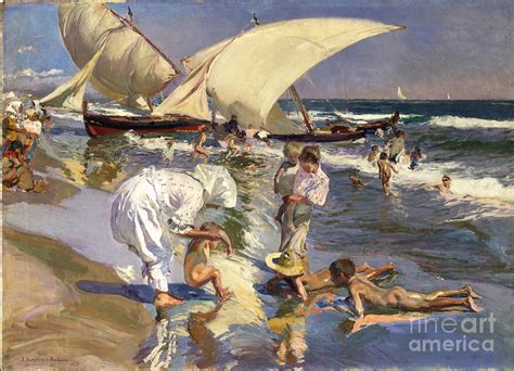 Beach Of Valencia By Morning Light Painting By Joaquin Sorolla Y Bastida