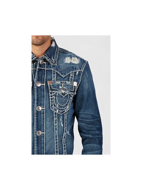 Denim Jacket With Super T Stitch True Religion