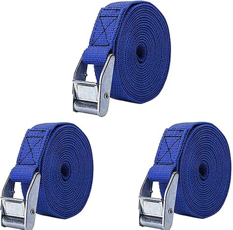 3 Pcs Ratchet Tie Down Straps Heavy Duty Tension Belts Adjustable