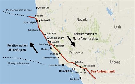 Map Of The San Andreas Fault In California Building Strong