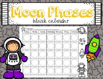 Blank Moon Phases Calendar Freebie by She Teaches Littles | TPT