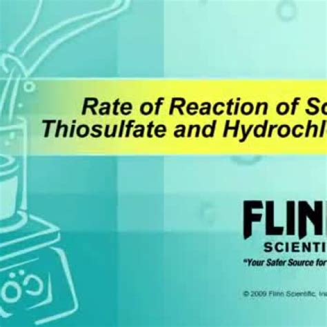 Rate of Reaction of Sodium Thiosulfate and Hydrochloric Acid