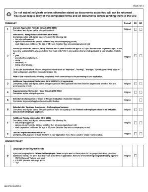 Fillable Online Cic Gc IMM 5784E Document Checklist Permanent