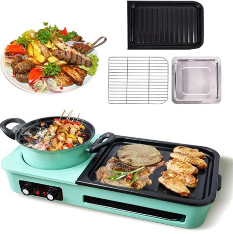 Домашняя кулинарная станция 5в1, Электрогриль, барбекю, горячий горшок ...