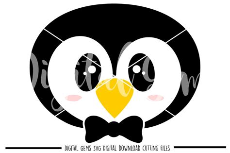 Penguin Face SVG / DXF / EPS / PNG Files By Digital Gems | TheHungryJPEG