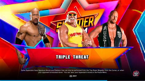 WWE 2K23 The Rock 12 VS Hulk Hogan VS Stone Cold Triple Threat Match