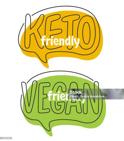 Keto And Vegan Friendly Badge In Bubble Shape Stock Illustration