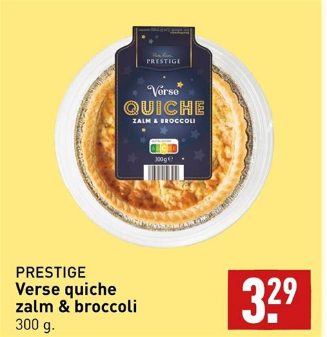 Prestige Verse Quiche Zalm Broccoli G Aanbieding Bij Aldi