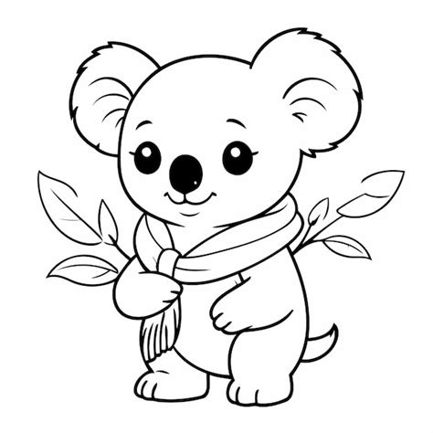 Desenho Incr Vel De Livro De Colorir Koala Vetor Premium