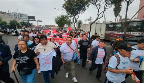 Gamarra Comerciantes Marcharon En Contra De Las Constantes Extorsiones