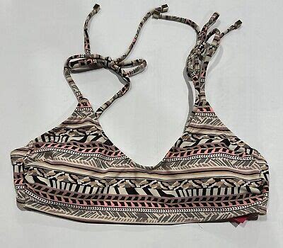 Juniors Mosiac Shoulder Tie Bralette Bikini Top Xhilaration Medium EBay