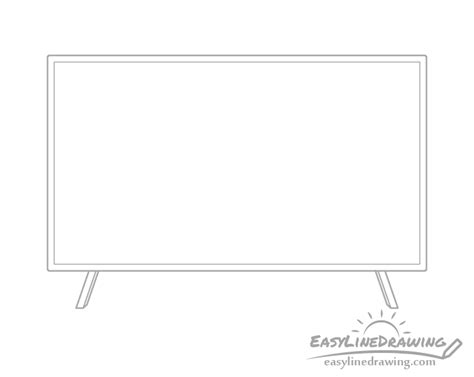 How to Draw a Television Step by Step - EasyLineDrawing