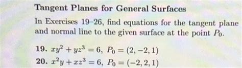 Solved Tangent Planes for General Surfaces In Exercises | Chegg.com