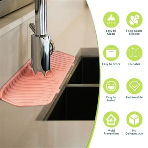 TAPIS DE ROBINET en silicone Garde d éclaboussure d évier Rondelles de