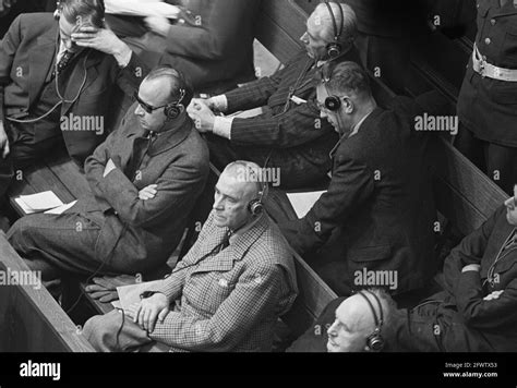 Nuremberg Trial The Defendants Bench December 4 1945 War Criminals