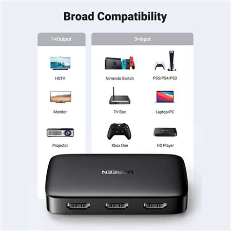 UGREEN CM332 (80125) 4K 3 In 1 Out HDMI Switcher Price in BD