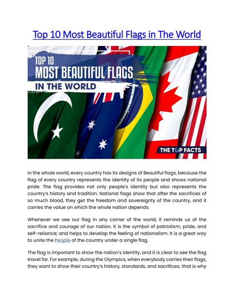 Ppt Top 10 Most Beautiful Flags In The World Powerpoint Presentation