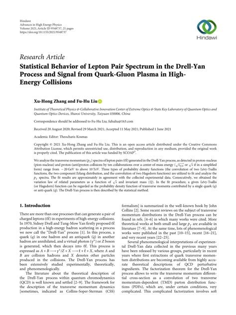 PDF Statistical Behavior Of Lepton Pair Spectrum In The Drell Yan