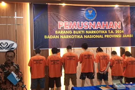 BNNP Jambi Musnahkan Sabu Sabu Dan Pil Ekstasi Ada 9 Tersangka