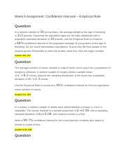 Week6ConfidenceInterval Docx Week 6 Assignment Confidence Intervals