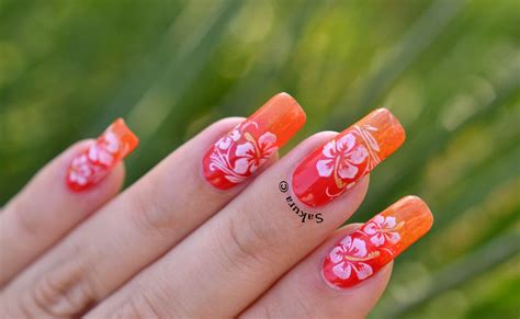 Nail Art Hibiscus Google Search Hibiscus Nail Art Sunflower Nail