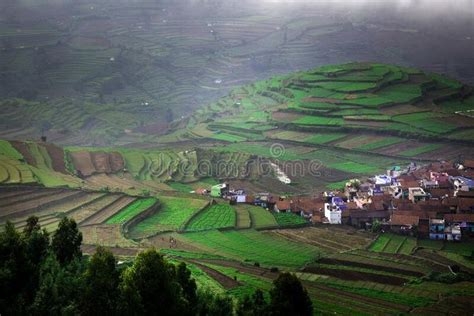 Aerial View Of Poombarai Village Kodaikanal Tamilnadu India Aerial